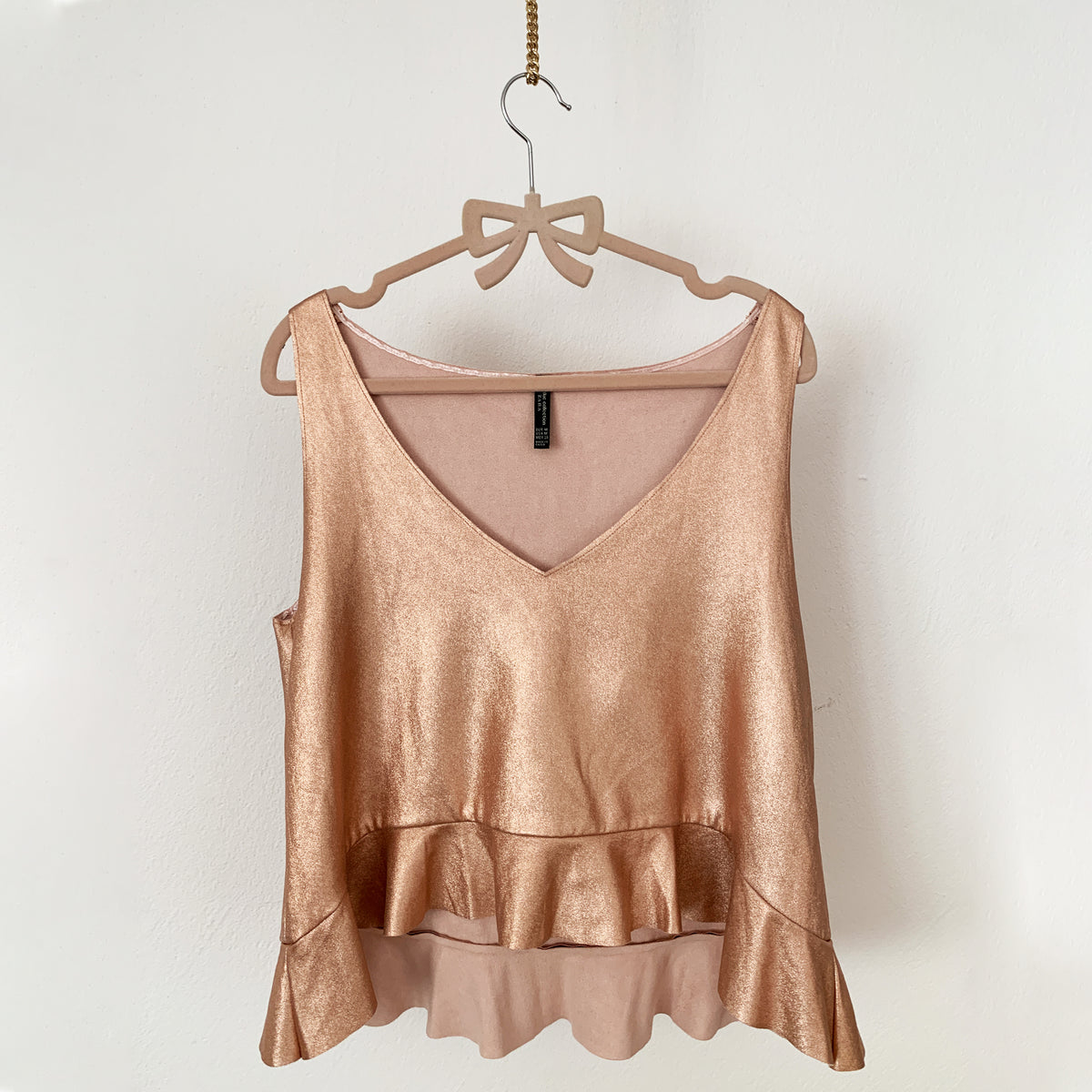 Rose gold sleeveless outlet top