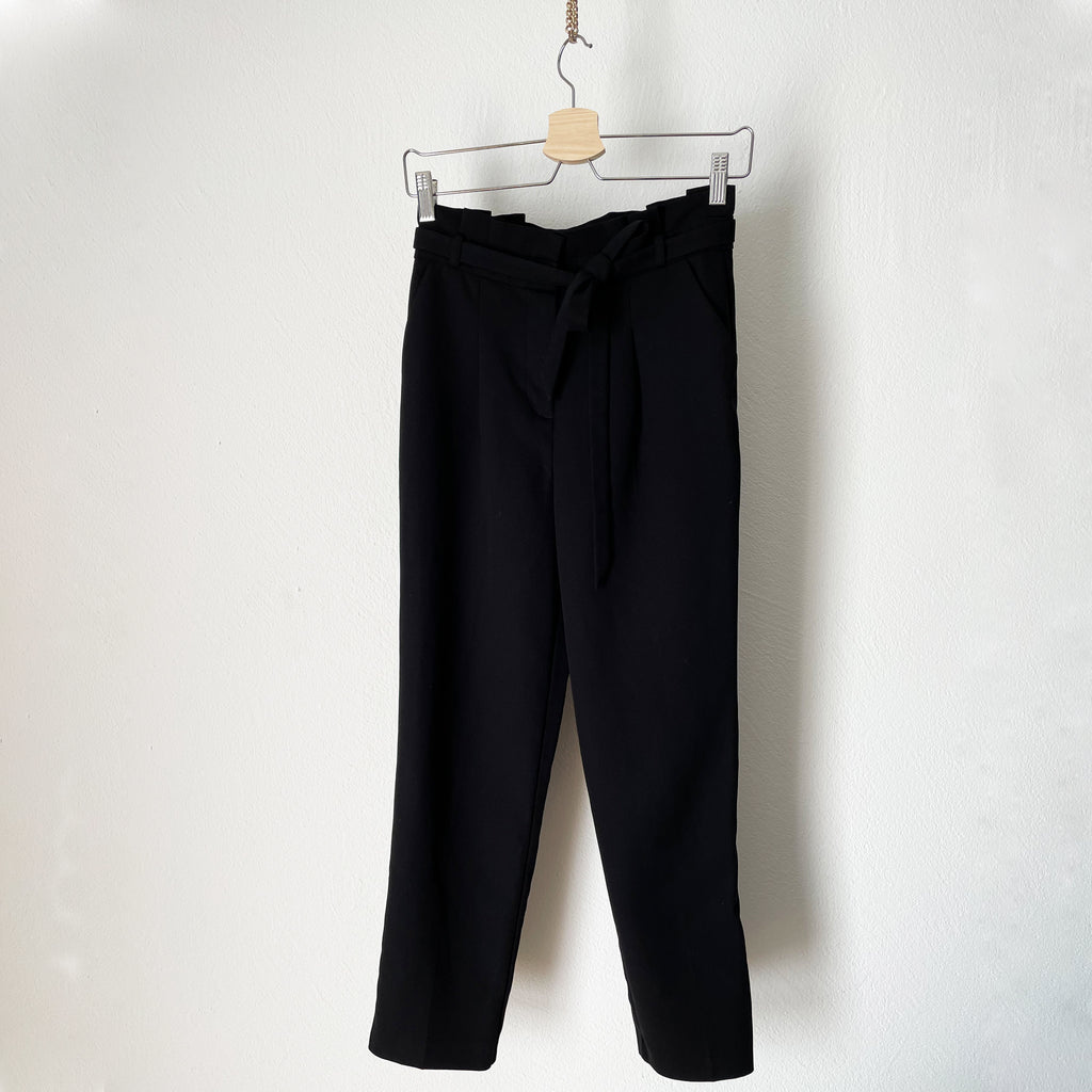 Black "Chino" Style Pants With Bow Tie