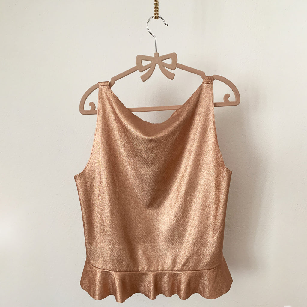 Rose Gold Leather Top