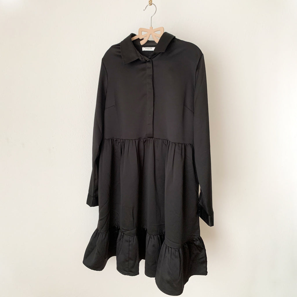 Black Collared Shirt Dress